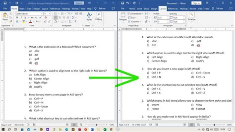 Create A Multiple Choice Quiz In Word