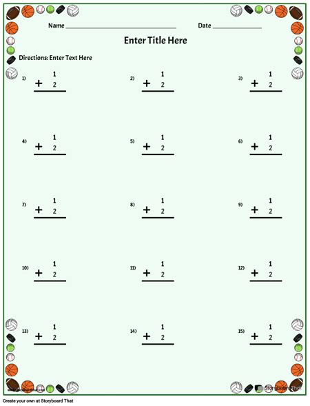 Create Addition Worksheets Math Worksheet Templates
