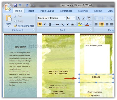 Create Brochure in Word 2007 or 2010 Make Brochure Microsoft Word