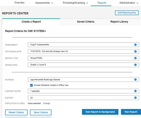 Create CogAT Reports