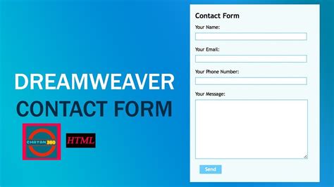 Create Contact Form Dreamweaver Cs6 Tutorial Youtube