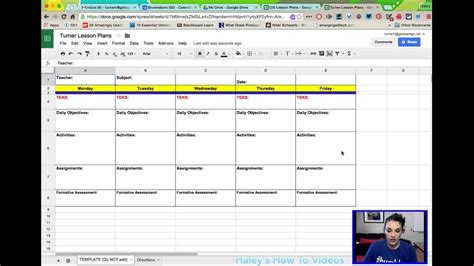 Create Drop Down Menu Lesson Plan Template in Google Sheets YouTube