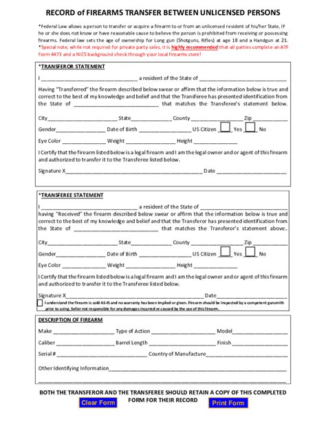 Create Fillable Firearm Transfer Application Form With Us Fastly Free