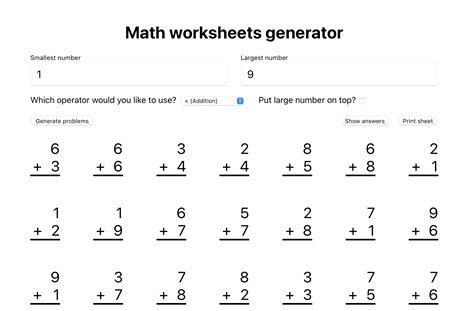 Create Math Worksheets