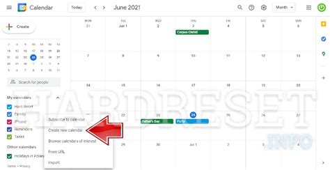 Create New Google Calendar