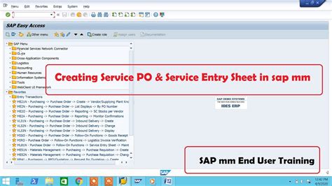 Create Service Entry Sheet - SAP Documentation