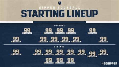 Create Starting Lineup Graphics Gipper