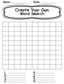 Create Your Own Word Search Spelling Homework Spelling Homework Spelling Words Teaching Spelling