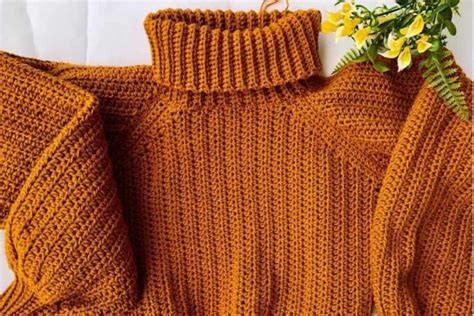 Create a Custom Fit Turtleneck Sweater with this Easy Crochet Pattern