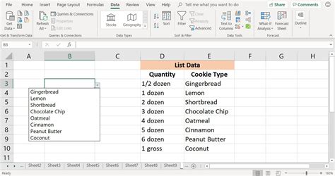 Create a Drop Down List in Excel to Restrict Data