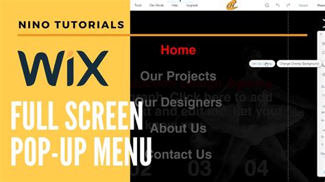 Create a Full Screen Wix PopUp Menu Wix Tutorial YouTube