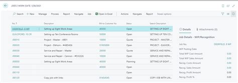 Create a Job Card for a Job and Specify Tasks - Business Central