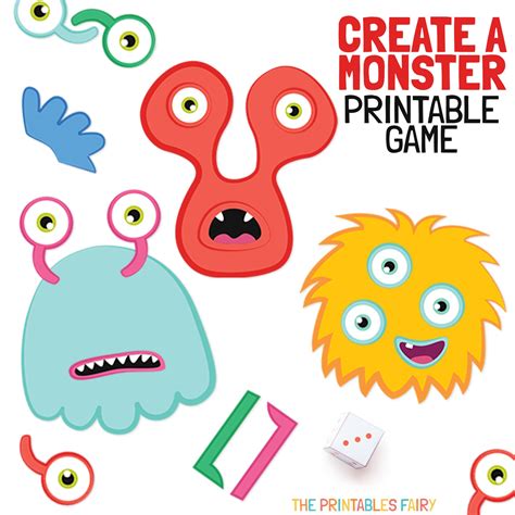Create a Monster Printable Game Etsy