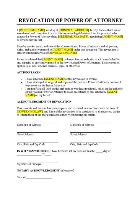 Create a Revocation of Power of Attorney LegalTemplates