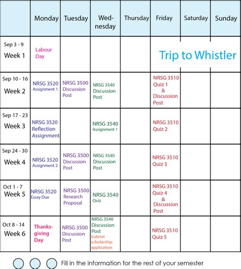 Create a Semester Schedule Learning to Learn Online