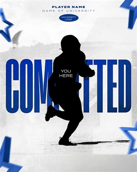 Create a college athlete commitment post using this template by
