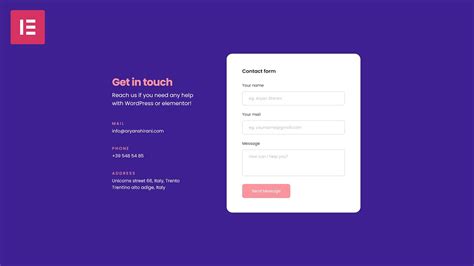 Create a contact form with Elementor Modern and simple design YouTube