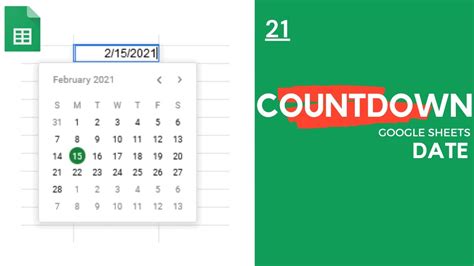 Create a date countdown in Google Sheets YouTube