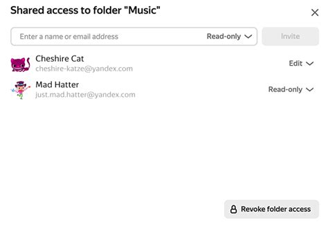 Create a family folder Yandex Disk. 