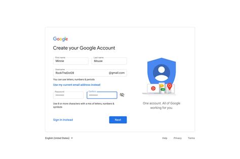 Create a new google account. Go to the Google Account sign in page. Click Create account. Enter your name. In the "Username" field, enter a username. Enter and confirm your password. Tip: When you enter your password on mobile, the first letter isn't case sensitive. Click Next . Optional: Add and verify a phone number for your account. Click Next. 