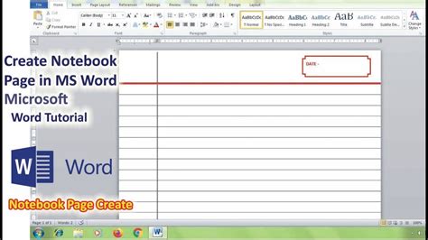 Create a notebook in word