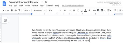 Create a transcript of your business meetings using Google Docs