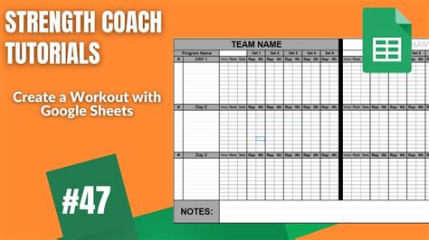 Create a workout with Google Sheets YouTube