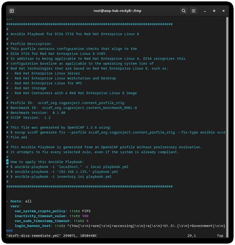 Create an Ansible script for DISA STIG and execute it in CentOS 7