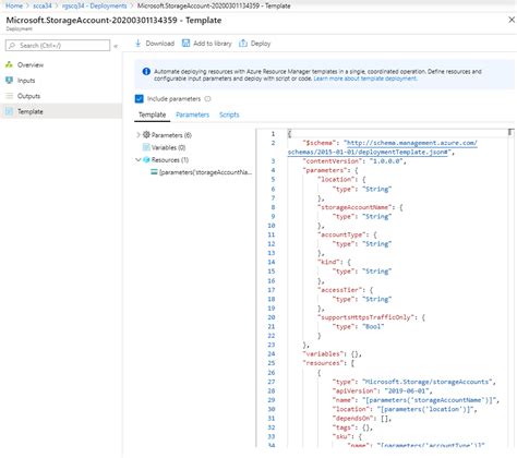 Create an Azure Storage Account using ARM Template