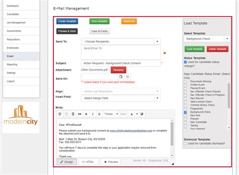 Create an Email Template CivicHR Help Center