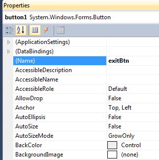 Create an Exit Button in C Visual Studio