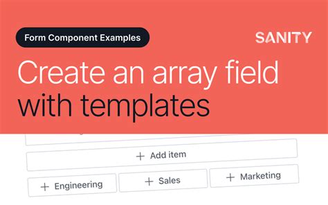 Create an array input field with selectable templates Sanity.io guide