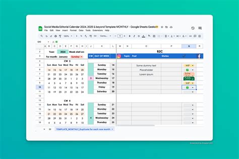Create an editorial calendar in Google Sheets + free template!
