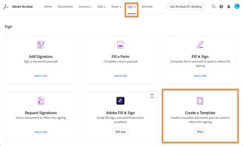 Create and manage an Adobe Sign template