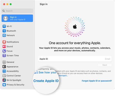 Create apple id