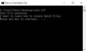 Create batch file to run command.  Creating an environment from an environment...