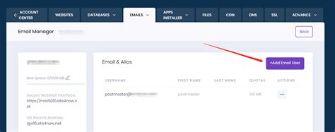 Create email account of your domain from hosting control panel