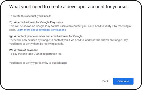 Create google developer account.  Follow these steps to create your account: W...