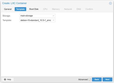 Create lxc container template. .  ...