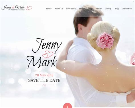 Create personal wedding website. Essential pages of a wedding website. Though the look and feel of a wedding website will vary from couple to couple, the structure will largely stay the same. After all, most wedding websites have the same goals: they help couples track logistics, while inviting guests to make plans, buy gifts, and get excited about the big day. Homepage 