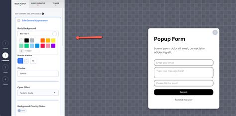 Create popup forms