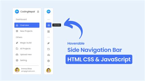 Create sidebar to handle user