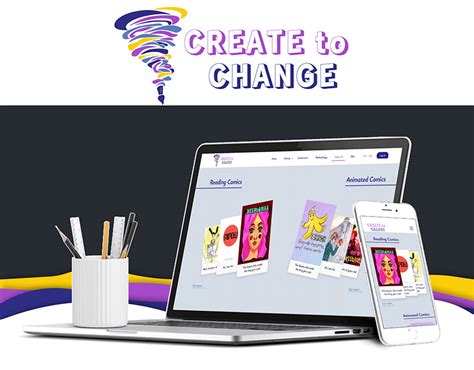 Create to Change website design on Behance