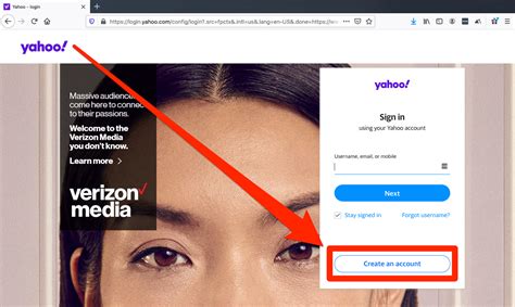 Create yahoo account using mobile