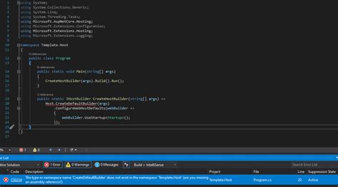Createdefaultbuilder does not exist. CreateDefaultBuilder uses is no longer recommended going ...