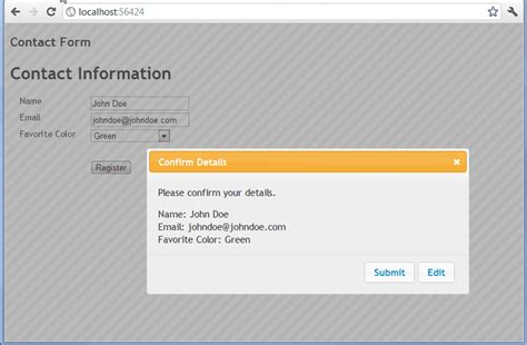 Creating A jQuery Modal Confirmation Dialog When Submitting a Form Primary Objects