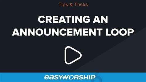 Creating An Announcement Loop - YouTube