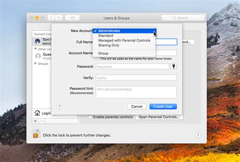 Creating New User Accounts on Your Mac
