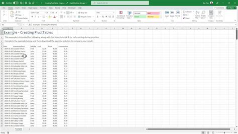 Creating PivotTables Microsoft Excel 365 - Basic & Advanced