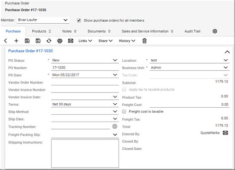 Creating Purchase Orders in ConnectWise
